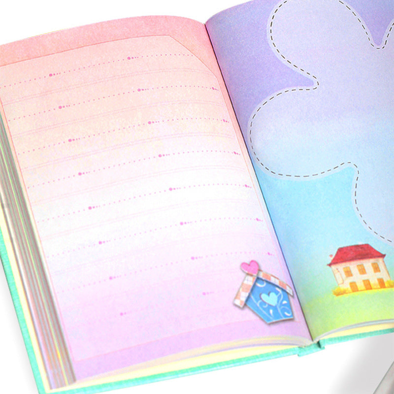 Livre de code de l'élève de l'école primaire avec carnet de verrouillage Prix cadeau de récompense en boîte fille coeur C
