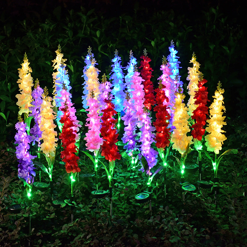 Lumière solaire LED Violet pelouse lumière extérieure étanche Jardin Courtyard Park Path Corridor L