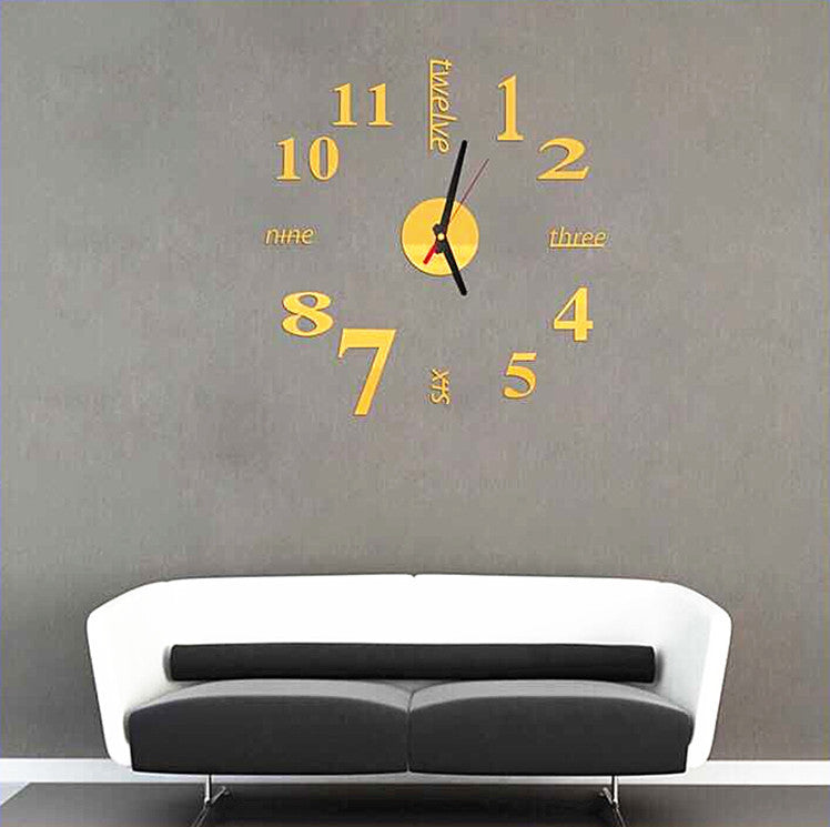 Horloge murale 3D de miroir en acrylique 3D