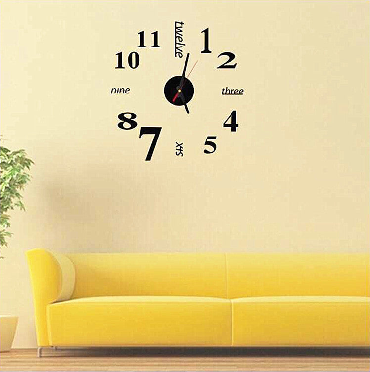 Horloge murale 3D de miroir en acrylique 3D