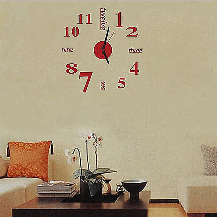 Horloge murale 3D de miroir en acrylique 3D
