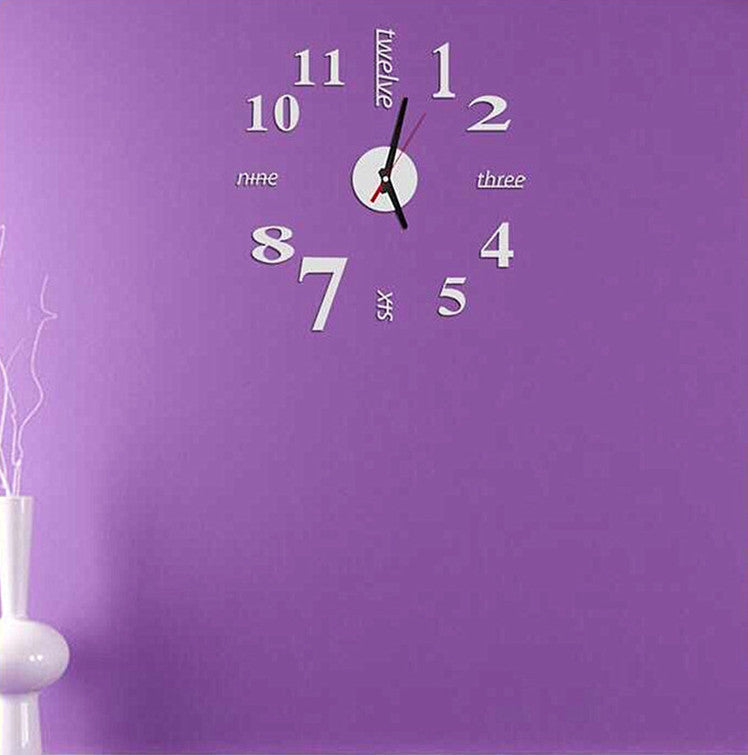 Horloge murale 3D de miroir en acrylique 3D