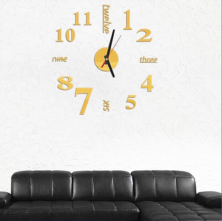 Horloge murale 3D de miroir en acrylique 3D