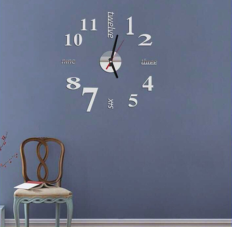 Horloge murale 3D de miroir en acrylique 3D