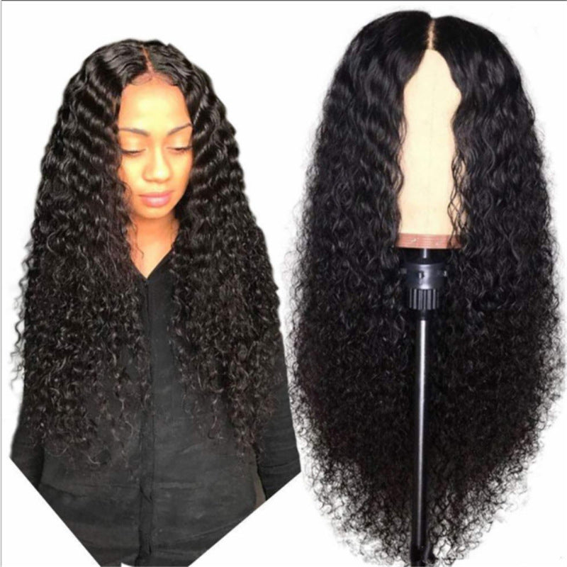 Wig Ladies Mid-long Curly Hair Enveloppé à la main Petits Curls