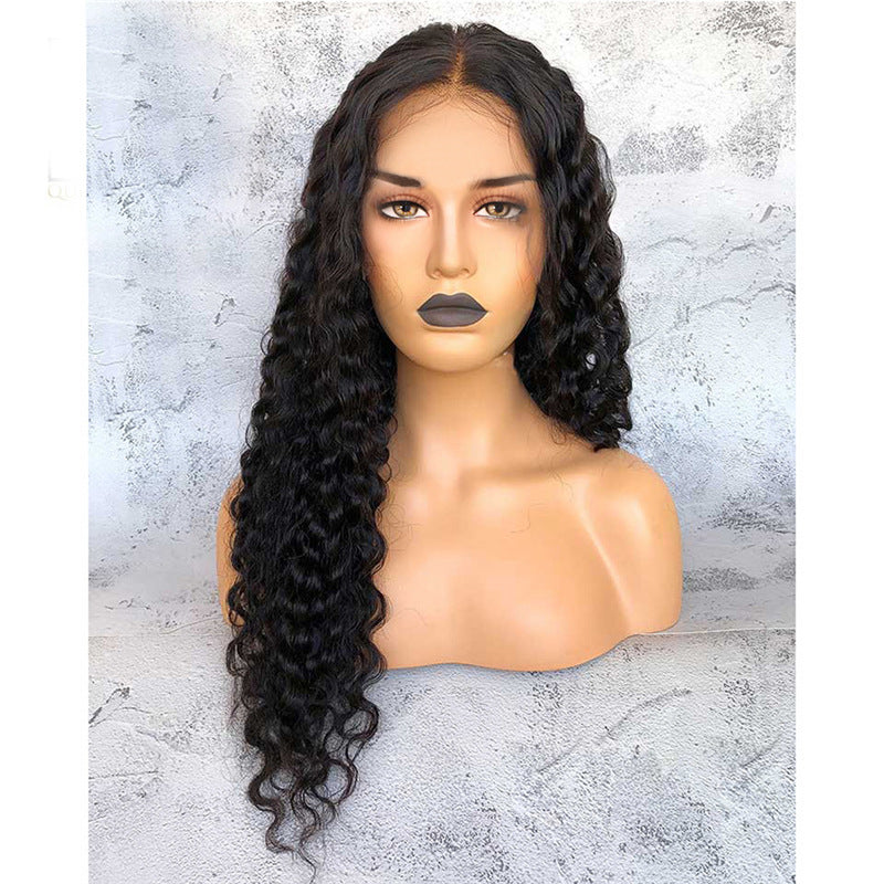 Wig Ladies Mid-long Curly Hair Enveloppé à la main Petits Curls
