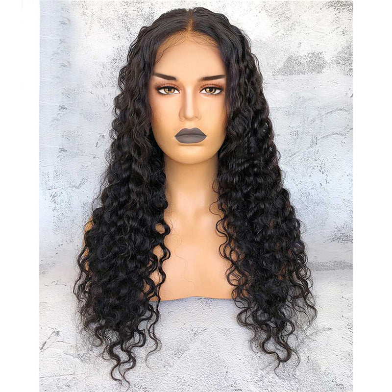 Wig Ladies Mid-long Curly Hair Enveloppé à la main Petits Curls