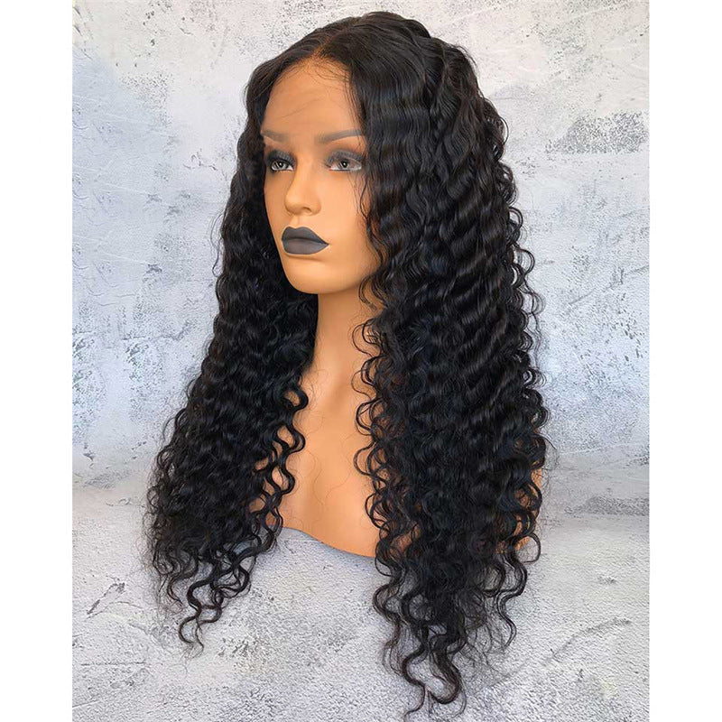 Wig Ladies Mid-long Curly Hair Enveloppé à la main Petits Curls