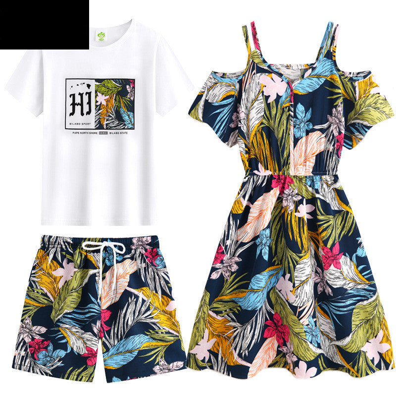 Robe parent-enfant Robe d'été pour une famille de trois ou quatre