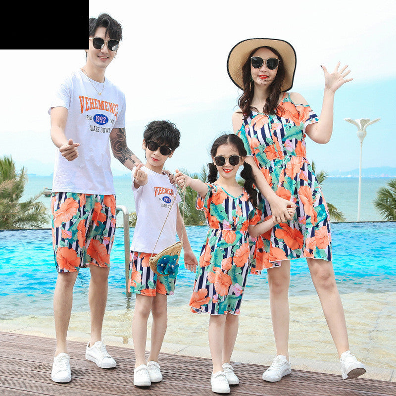 Robe parent-enfant Robe d'été pour une famille de trois ou quatre
