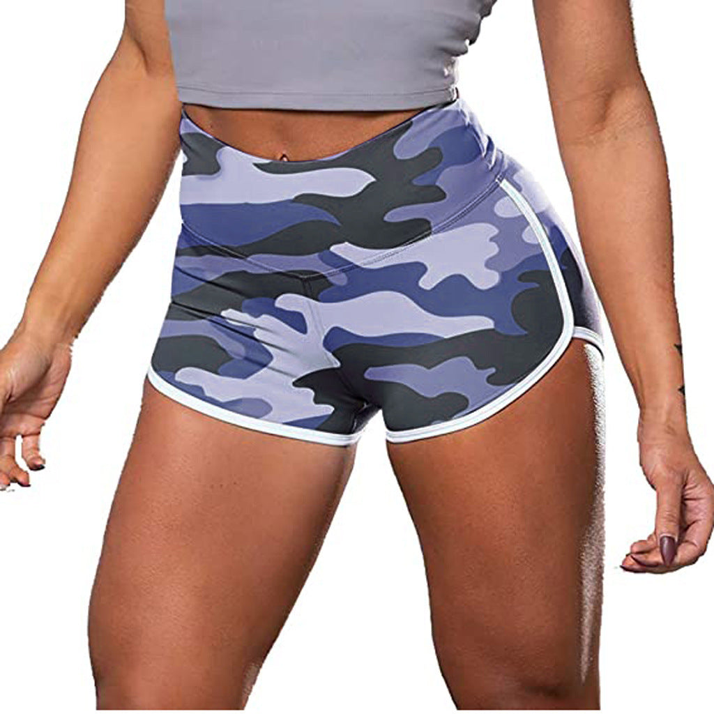Femmes Camouflage Tie-Dye Imprimer Hip-Up Fitness Shorts occasionnels