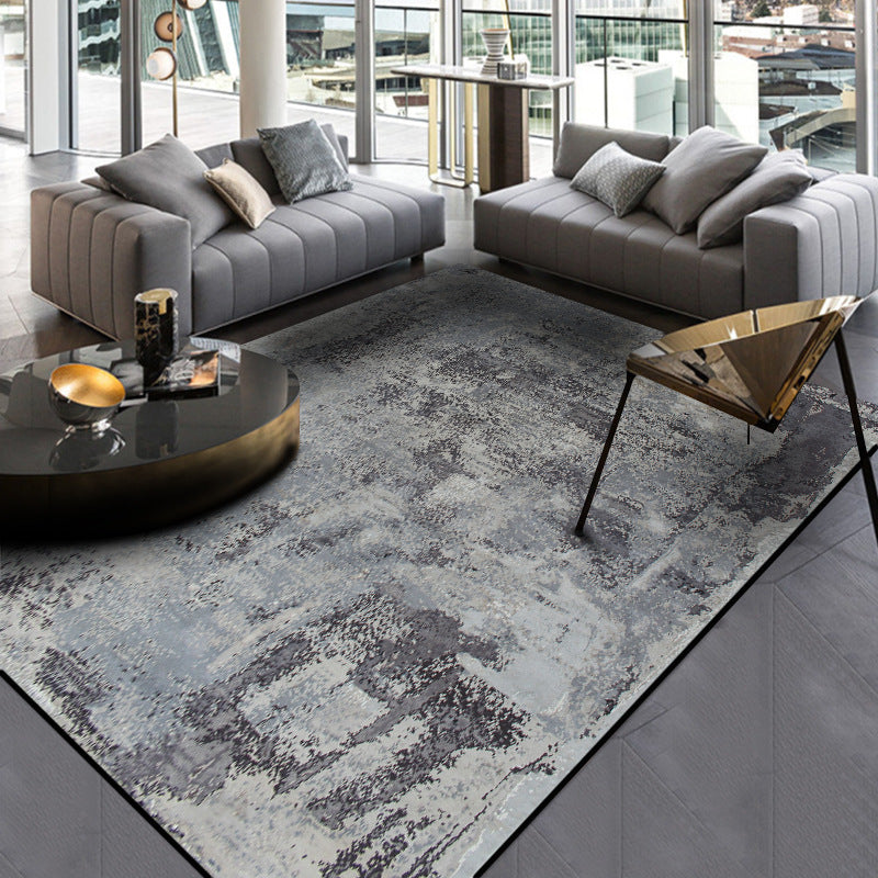 Au nom du style chinois Abstract Cement encre grise et laver court cristal Velvet Bedr