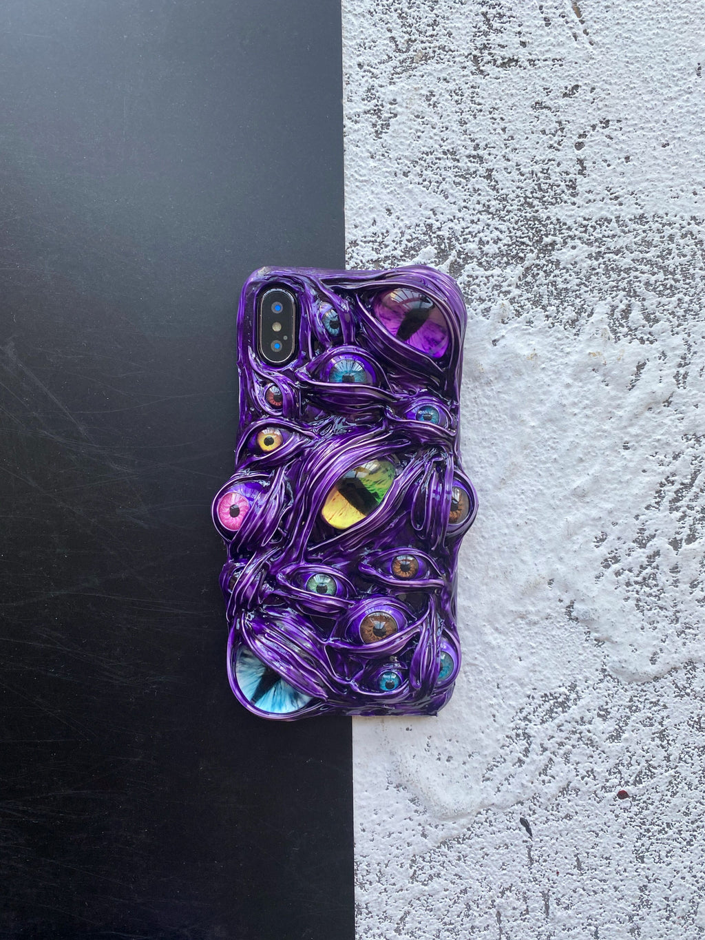 Couleur créative Contraste crème Glue téléphone Case
