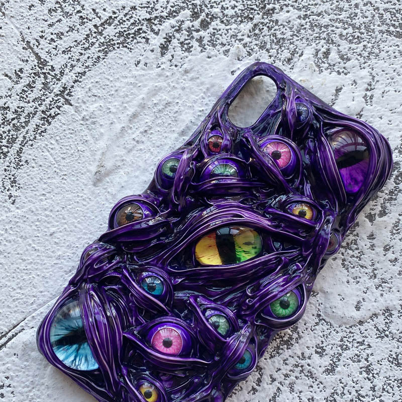 Couleur créative Contraste crème Glue téléphone Case