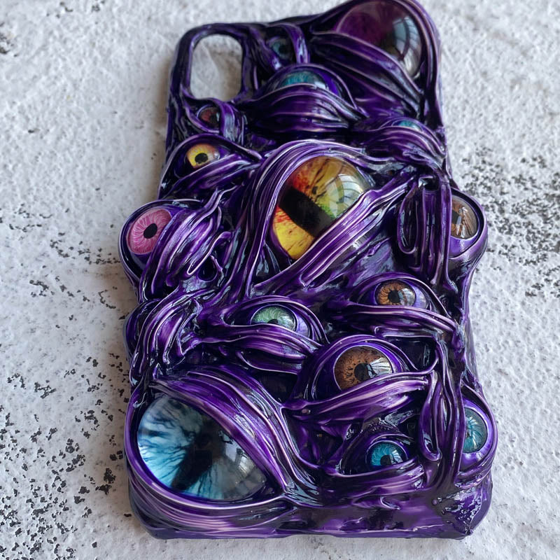 Couleur créative Contraste crème Glue téléphone Case