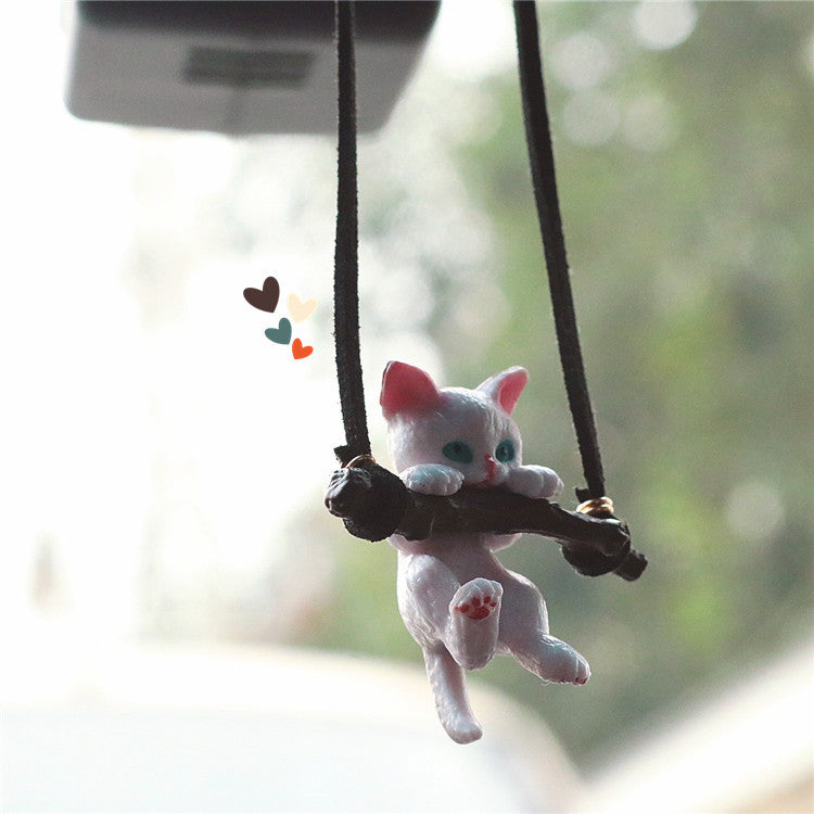 Voiture Ornements Branche créative mignon Cat Vue arrière Pendentif miroir
