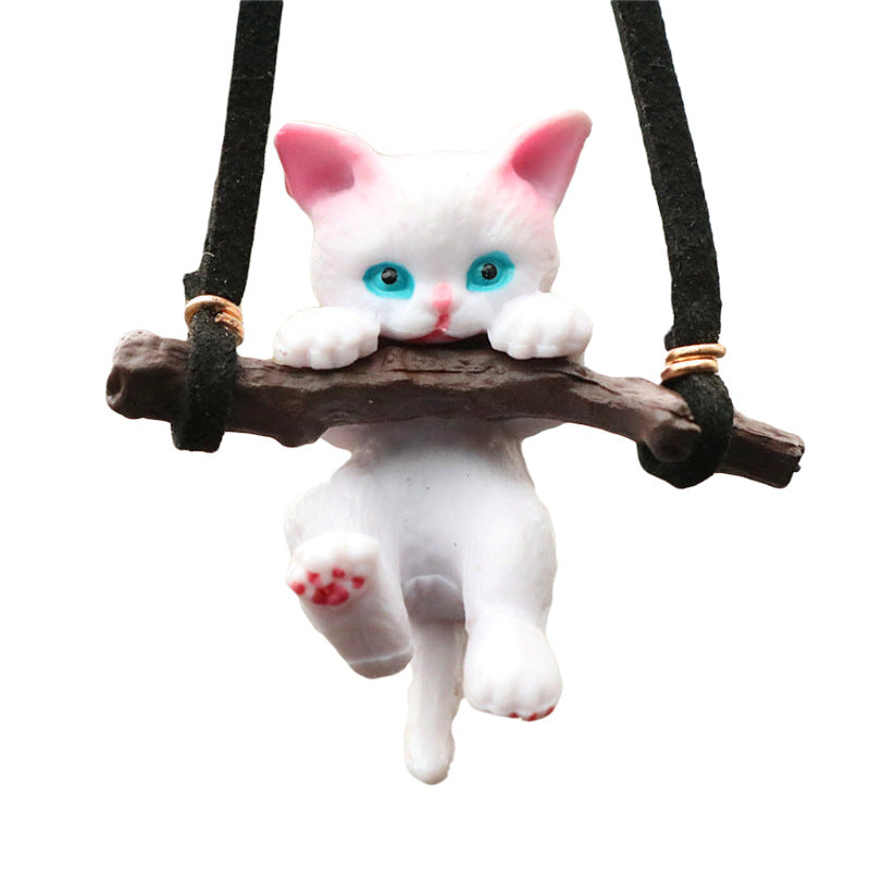 Voiture Ornements Branche créative mignon Cat Vue arrière Pendentif miroir