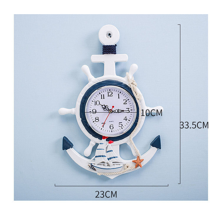 Style méditerranéen bleu et blanc bateau Rudder Helmsman Anchor Creative Personality Wall C