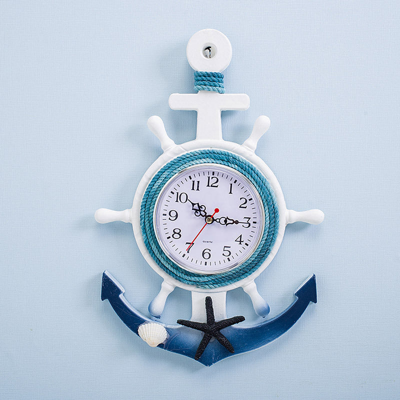 Style méditerranéen bleu et blanc bateau Rudder Helmsman Anchor Creative Personality Wall C