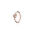 Anneau Argent Sterling Rose Or Solitaire Anneau Epoxy Love Heart Ring