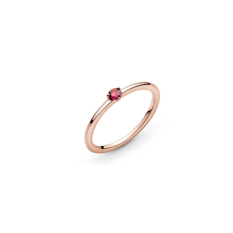Anneau Argent Sterling Rose Or Solitaire Anneau Epoxy Love Heart Ring