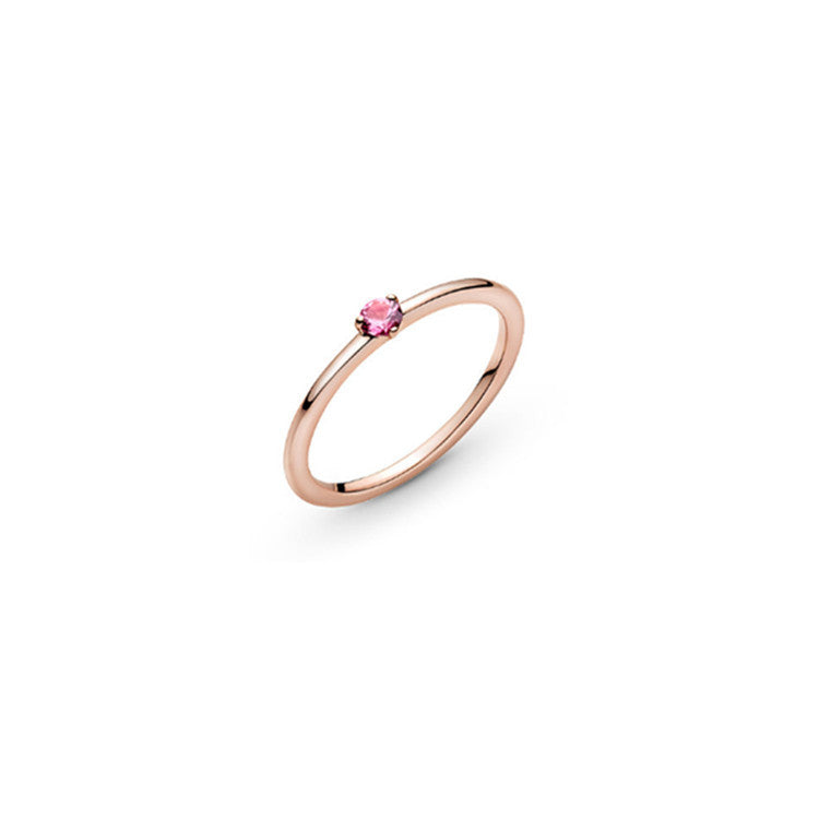 Anneau Argent Sterling Rose Or Solitaire Anneau Epoxy Love Heart Ring