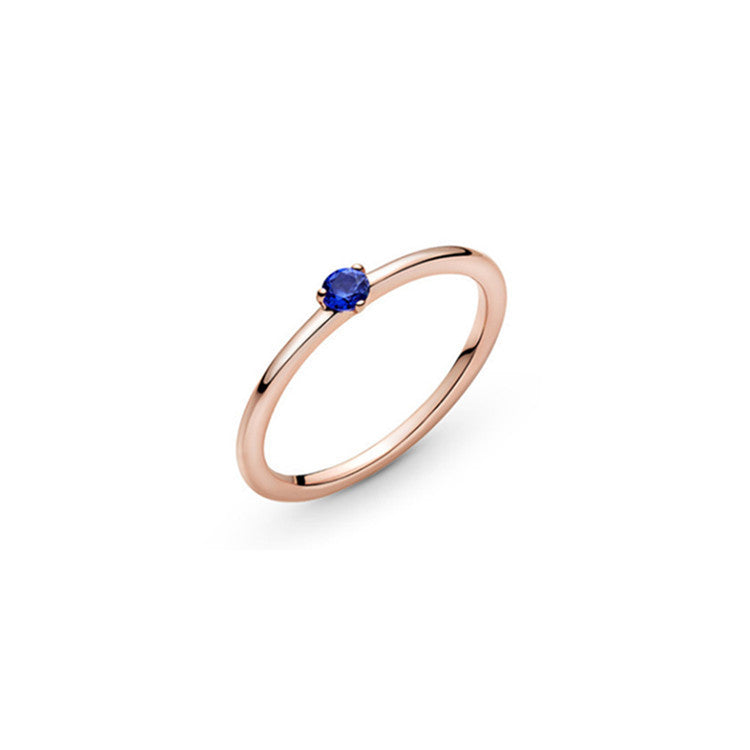 Anneau Argent Sterling Rose Or Solitaire Anneau Epoxy Love Heart Ring