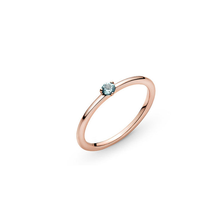 Anneau Argent Sterling Rose Or Solitaire Anneau Epoxy Love Heart Ring