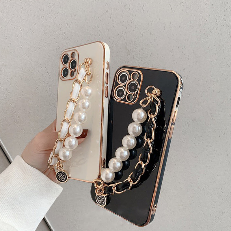 Coque pour téléphone portable pour mettre le bracelet fine trou Pearl
