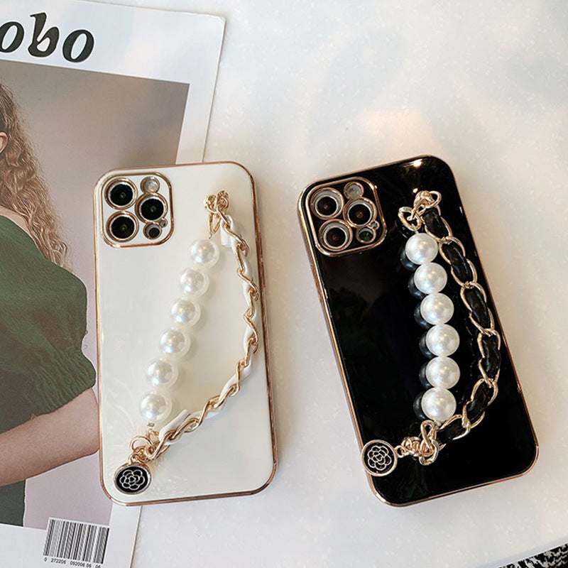 Coque pour téléphone portable pour mettre le bracelet fine trou Pearl