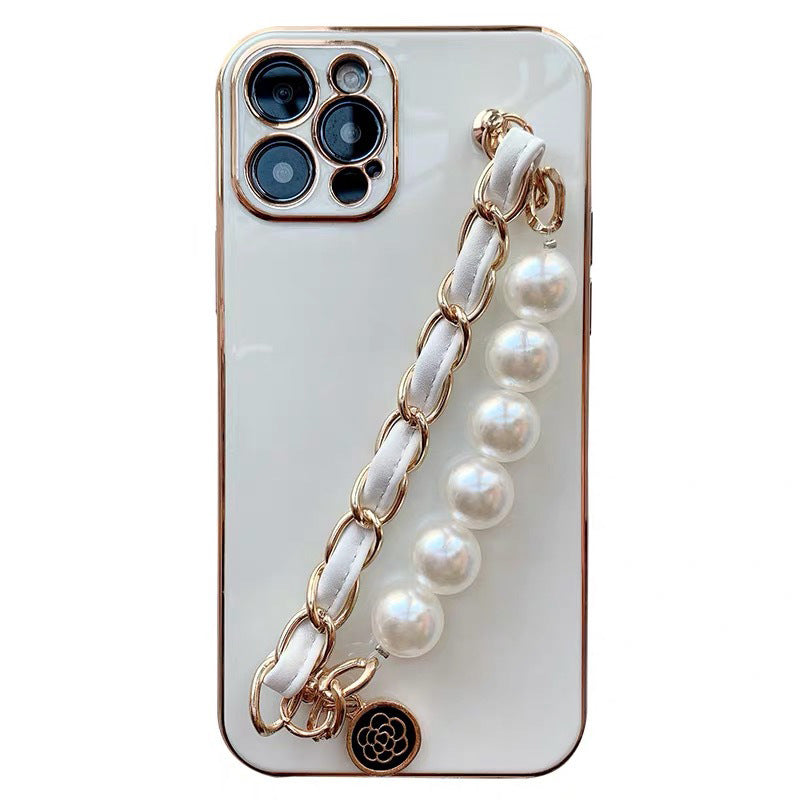 Coque pour téléphone portable pour mettre le bracelet fine trou Pearl