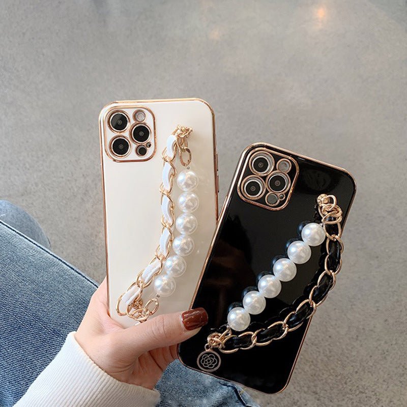 Coque pour téléphone portable pour mettre le bracelet fine trou Pearl