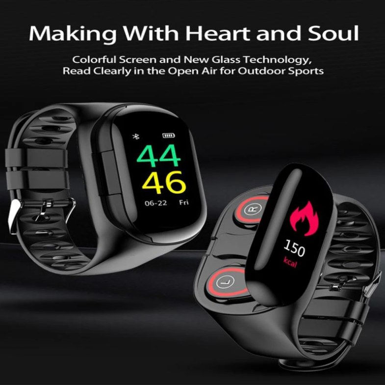 M1 Smart Bracelet Bluetooth casque couleur écran sport multi-fonctions fréquence cardiaque sur l'oreille H