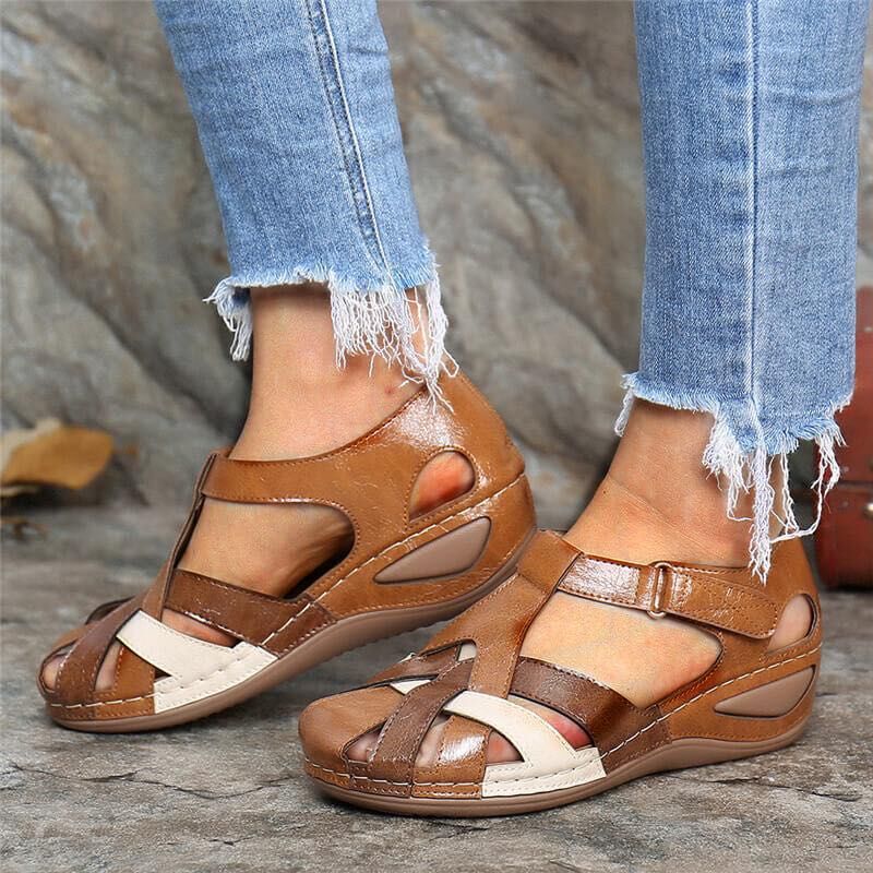 Sandales d'été Imperméable Couleur Mixte Design Wedges Chaussures Femmes