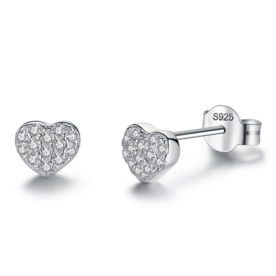 Boucles d'oreilles en argent sterling S925 Zircon en argent sterling