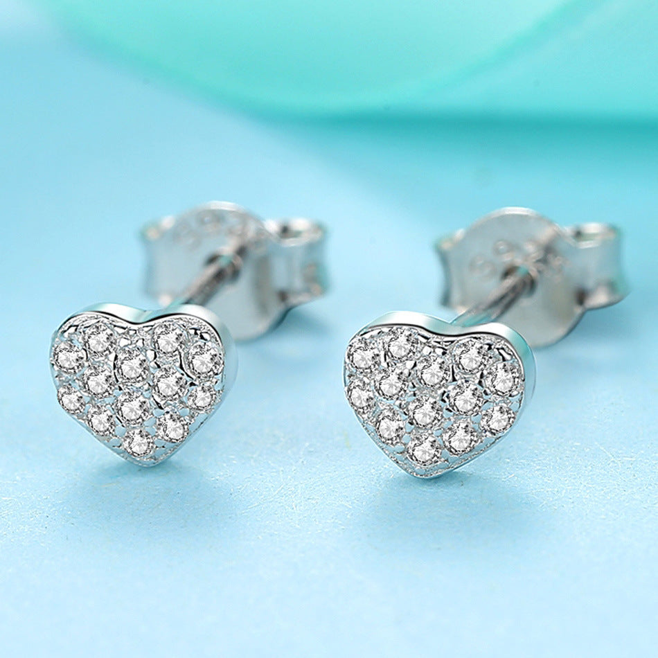 Boucles d'oreilles en argent sterling S925 Zircon en argent sterling