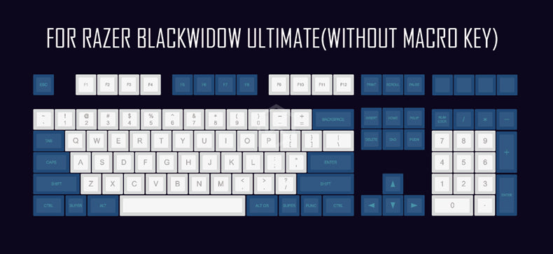 Blue and white Laser Engraving Keyboard