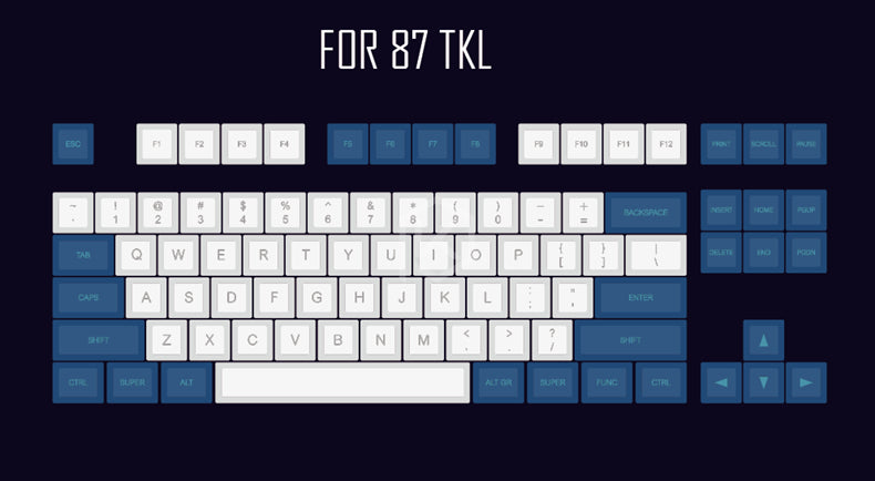 Blue and white Laser Engraving Keyboard