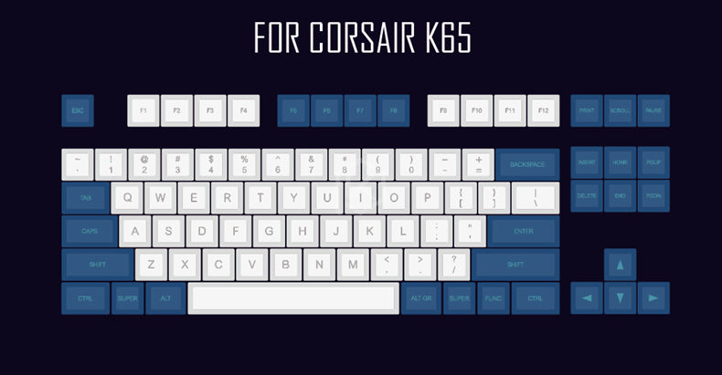 Blue and white Laser Engraving Keyboard
