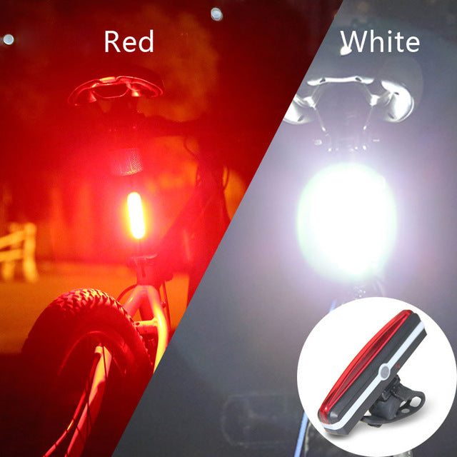 USB Rechargeable Vélo Riding COB Tail Light Mountain Bicycle LED Safety Warning Li