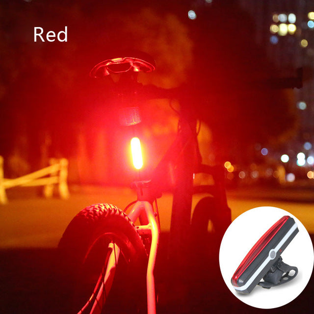 USB Rechargeable Vélo Riding COB Tail Light Mountain Bicycle LED Safety Warning Li