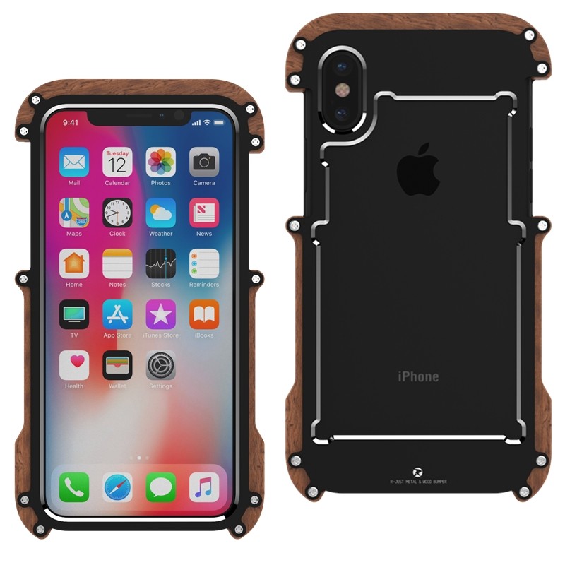 Boîtier de téléphone en métal Mini cadre en bois de fer