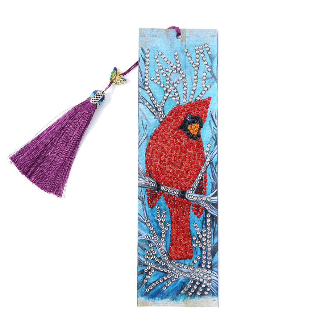5d Signet Diamant Peinture Red Bird Diy Signet avec pendentif
