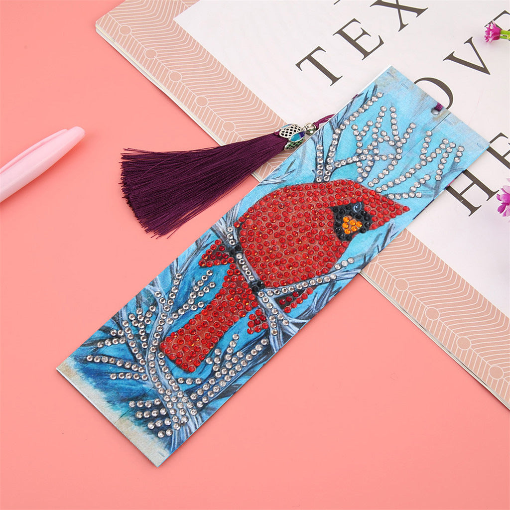 5d Signet Diamant Peinture Red Bird Diy Signet avec pendentif