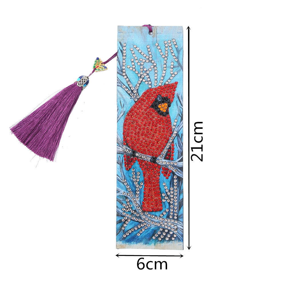 5d Signet Diamant Peinture Red Bird Diy Signet avec pendentif