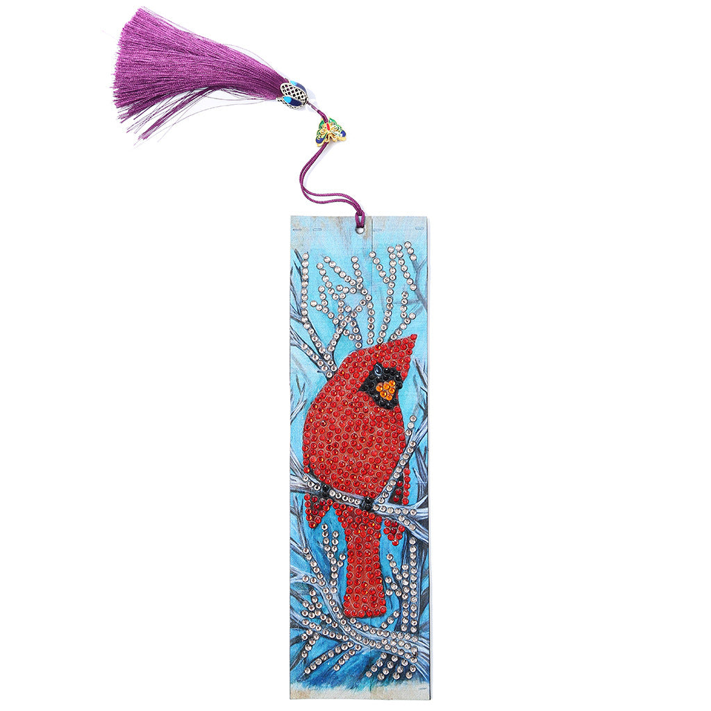 5d Signet Diamant Peinture Red Bird Diy Signet avec pendentif