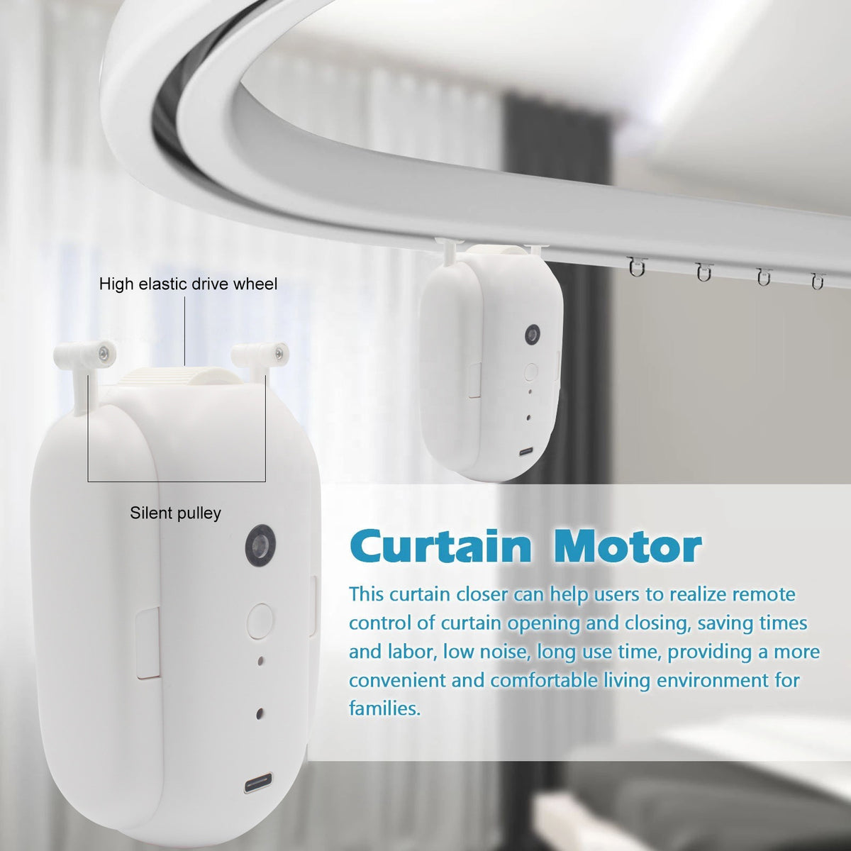 Rideaux Bluetooth sans fil automatique Curtai