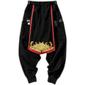 Personnalité de coton et de lin pour hommes imprimé Pantalon large-jambe avec grand crotch