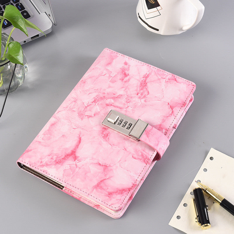 Livre de mot de passe rétro avec carnet de notes de verrouillage Creative Simple Student's Diary Children's Hand Accou