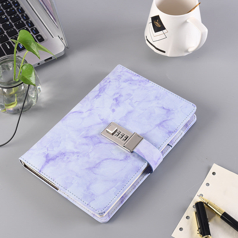 Livre de mot de passe rétro avec carnet de notes de verrouillage Creative Simple Student's Diary Children's Hand Accou